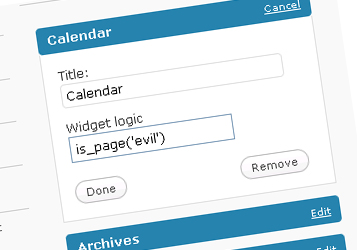 wordpress widget logic